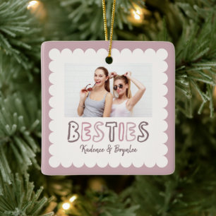 Beste Freunde Benutzerdefinierte Foto-Namen beste Keramikornament