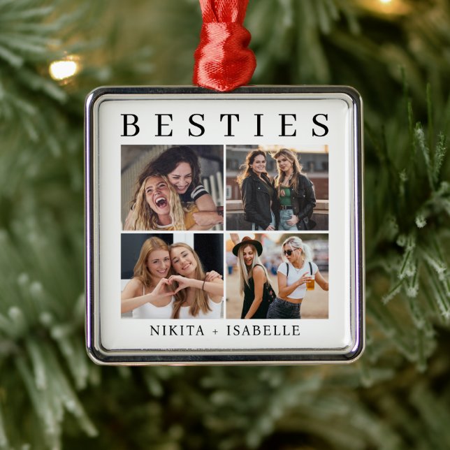 Beste Freunde Bestie Foto-Collage Andenken Geschen Ornament Aus Metall (Baum)