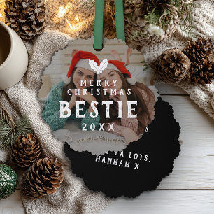 Beste Freunde Bestie Frohe Weihnachten Foto-Andenk Ornament Karte