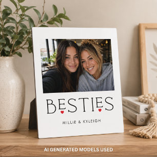 Beste Freunde Bestie Herz-Typografie-Foto Fotoplatte