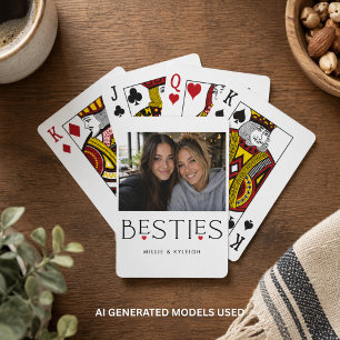 Beste Freunde Bestie Herz-Typografie Foto Spielkarten