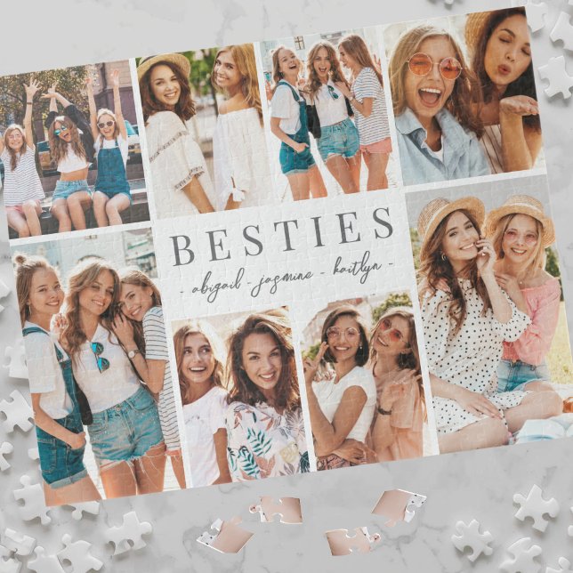 Beste Freunde Besties Fotocollage (Best Friends Bestites Photo Collage Jigsaw Puzzle)
