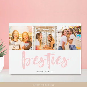 Beste Freunde Besties Fotocollage-Plakette Fotoplatte