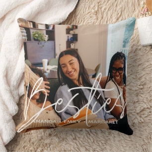 Beste Freunde Besties Text Overlay Skript Chic Kissen