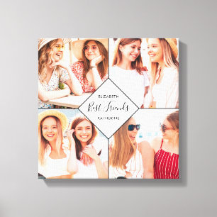 Beste Freunde BFFs Besties Namens-Fotocollage Leinwanddruck