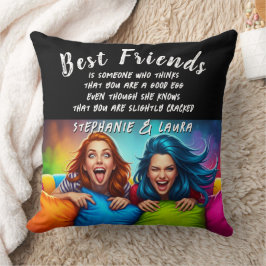 Beste Freunde Bunte Haare Mit Lustigem Zitat Kissen
