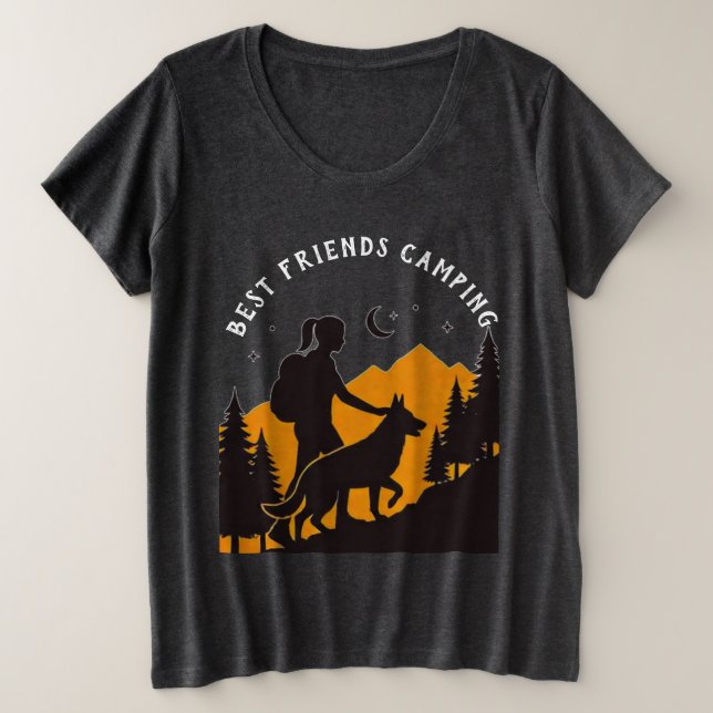 Beste Freunde Camping Große Größe T-Shirt (Design vorne)