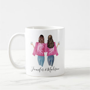 Beste Freunde Custom Haar BFF Besties Freundschaft Kaffeetasse