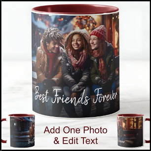 Beste Freunde Eine Foto-Vorlage mit edlem Text Tasse