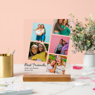 Beste Freunde Foto Acryl Geschenk Ständer Display Acrylschild
