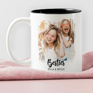 Beste Freunde Foto-Collage Zweifarbige Tasse