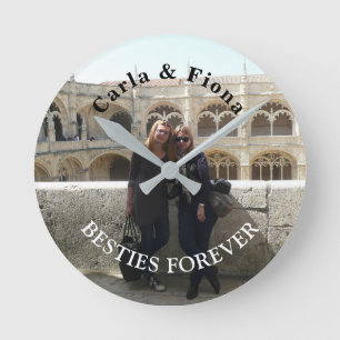 Beste-Freunde-Foto-Wand Runde Wanduhr