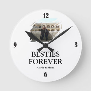 Beste-Freunde-Foto-Wanduhr rund Runde Wanduhr