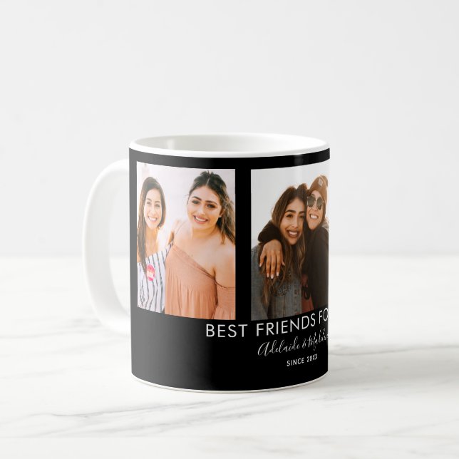 Beste Freunde für immer 3 Foto Collage Geschenk Kaffeetasse (Vorderseite Links)
