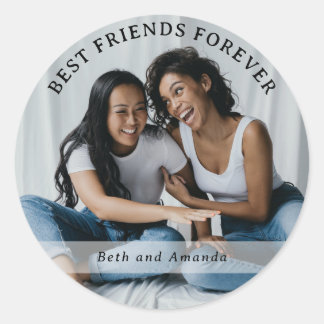 Beste Freunde für immer Benutzerdefinierter Foto-  Runder Aufkleber