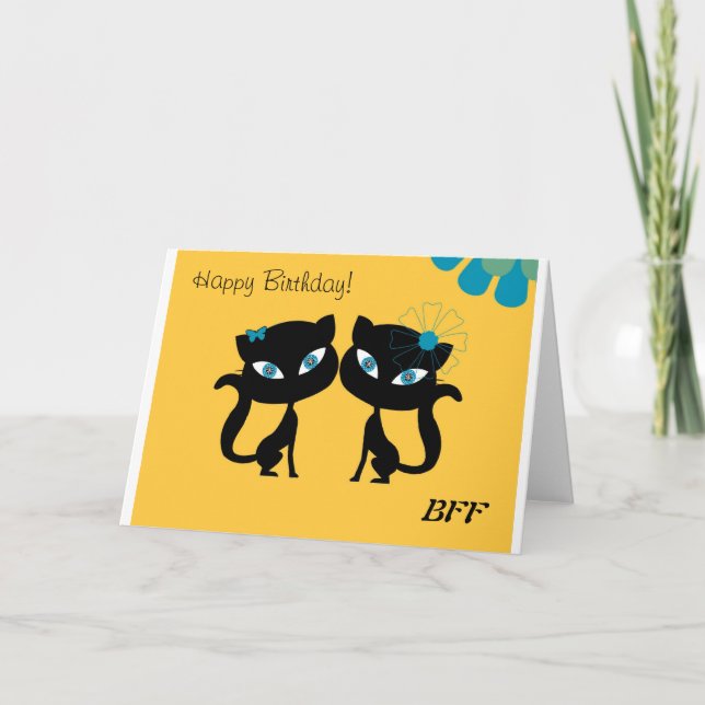 Beste Freunde für immer (BFF), i-Liebe Katzen! Karte (Vorderseite)