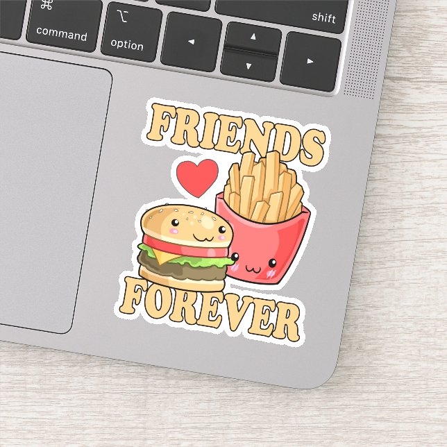 Beste Freunde für immer Burger und Friends Essen b Aufkleber (Detail)