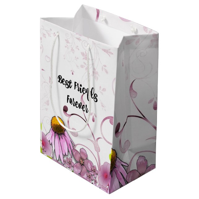 Beste Freunde für immer, Daisy Graphic Design Mittlere Geschenktüte (Rückseite Schrägansicht)