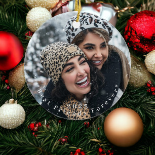 Beste Freunde für immer Foto Jahr Benutzerdefinier Keramik Ornament