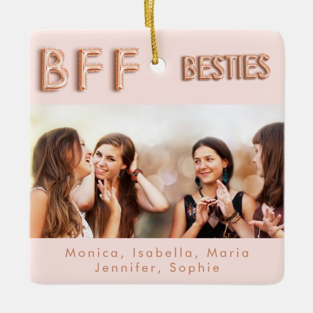 Beste Freunde für immer Foto Rose Goldbestien BEST Keramikornament (Vorderseite)