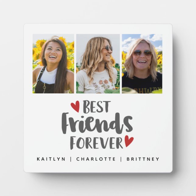 Beste Freunde für immer FotoCollage Fotoplatte (Vorderseite)