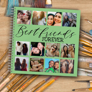 Beste Freunde für immer Grün 12 Foto-Collage Notizbuch