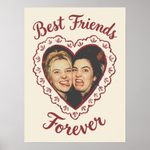 Beste-Freunde-für-immer-Halskette-Herz-Fotovorlage Poster
