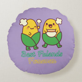 BESTE FREUNDE FÜR IMMER, LUSTIG, GESCHENKE, BESTER RUNDES KISSEN
