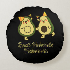 BESTE FREUNDE FÜR IMMER, LUSTIGE AVOCADO, FREUNDES RUNDES KISSEN