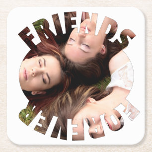 Beste Freunde für immer personalisiertes Foto Rechteckiger Pappuntersetzer