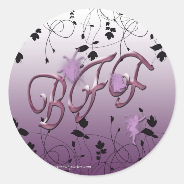 Beste Freunde für immer Runder Aufkleber (Vorderseite)