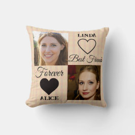 Beste Freunde Geschenk Peach Herzklopfen Foto Coll Kissen