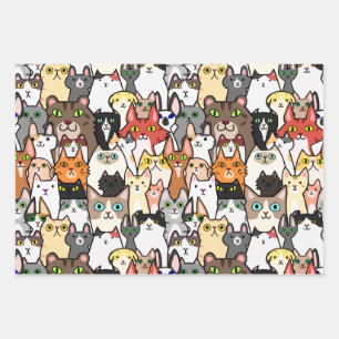 Beste Freunde Hauskatzen und Hunde Geschenkpapier Set