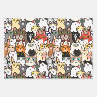 Beste Freunde Hauskatzen und Hunde Geschenkpapier Set