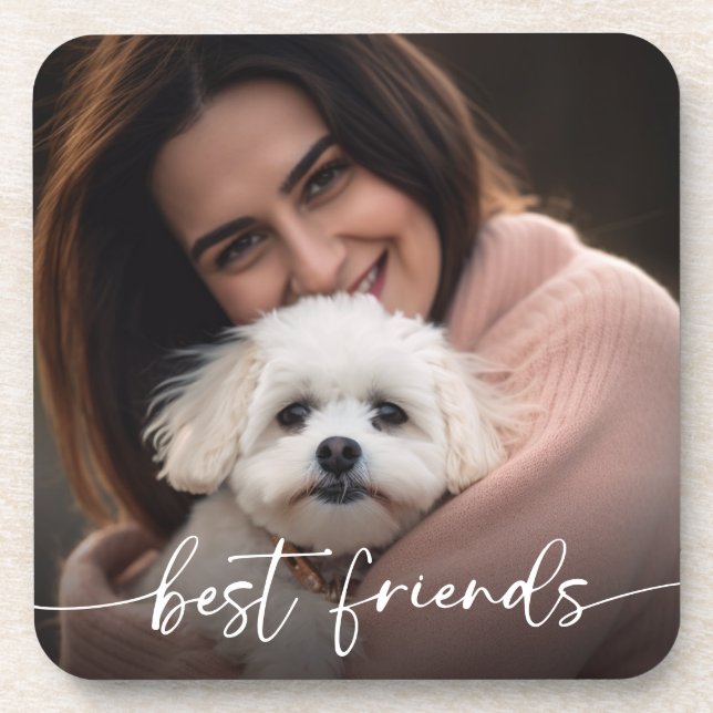 Beste Freunde Haustier Foto Hund Lover Getränkeuntersetzer (Vorderseite)