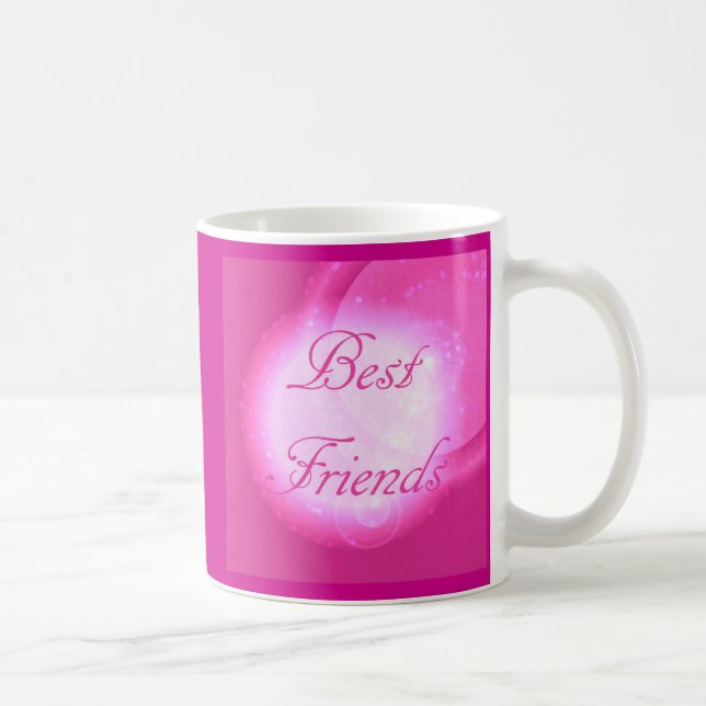 "Beste Freunde" im Pink Kaffeetasse (Rechts)