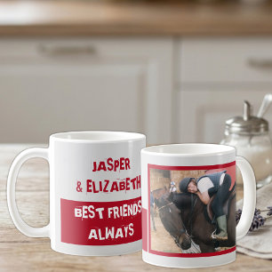 Beste Freunde immer ich und mein Pferd grau rot  Kaffeetasse