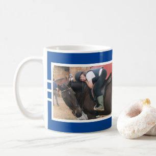 Beste Freunde immer Pferd Foto weiß tiefblau Kaffeetasse