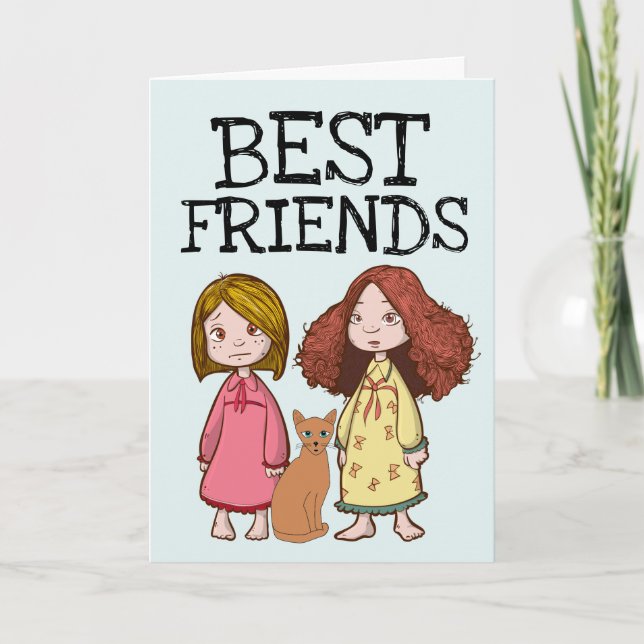 BESTE FREUNDE IN EINER WELT, DIE KARTE GEHÖRT HAT (Vorderseite)