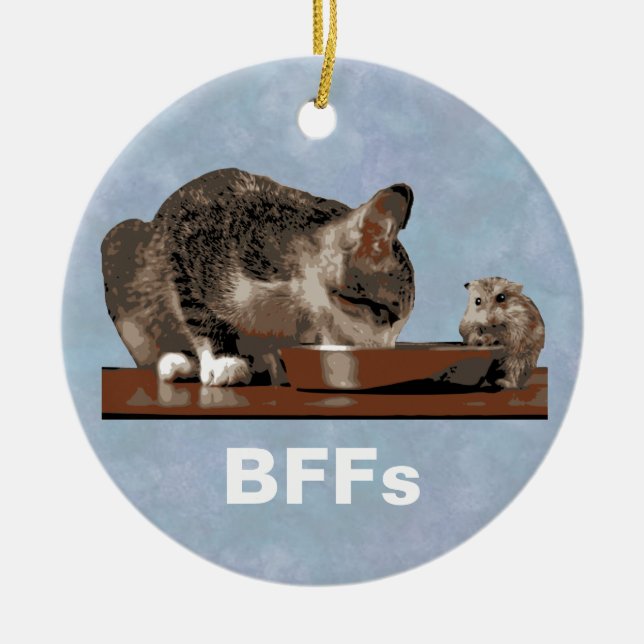 Beste Freunde Katze u. Maus, die Keramik Ornament (Vorne)