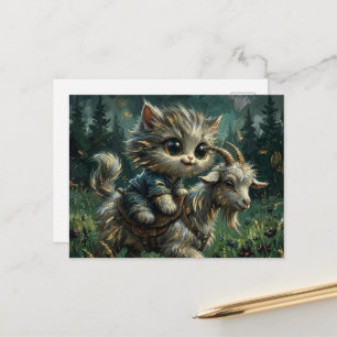 Beste Freunde Katze und Ziege  Postkarte
