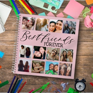 Beste Freunde Rosa Fotocollage Modern Notizbuch