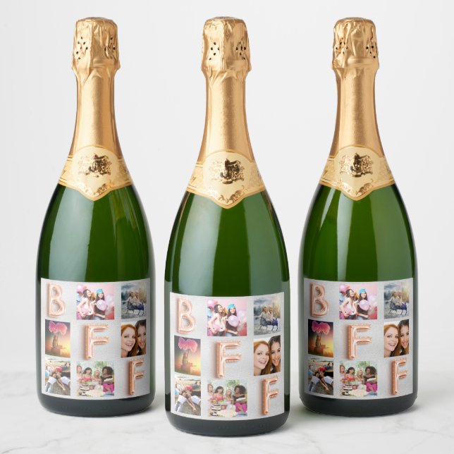 Beste Freunde silberne Rose Gold Foto Collage BEST (Flaschen)