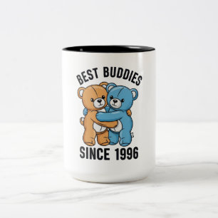 Beste Freunde Umarmen seit 1996 Teddybären  Zweifarbige Tasse