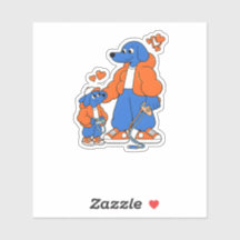 Beste Freunde: Vater-und-Sohn-Blue-Dog-Duo ( Orang