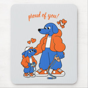 Beste Freunde: Vater-und-Sohn-Blue-Dog-Duo ( Orang Mousepad