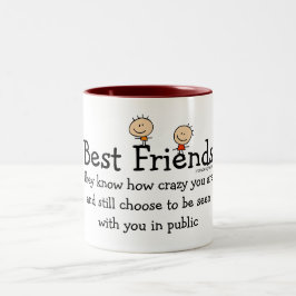 Beste Freunde Zweifarbige Tasse