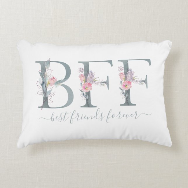 BESTE FREUNDIN Best Friends Forever Zitat Blumenty Dekokissen (Vorderseite)