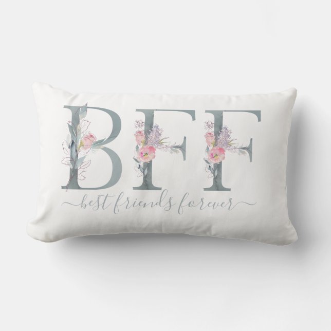 BESTE FREUNDIN Best Friends Forever Zitat Blumenty Lendenkissen (Vorderseite)