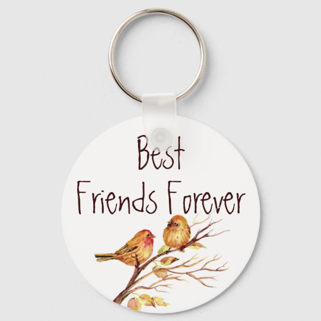 BESTE FREUNDIN Best Friends Niedlich Bird Zitat Schlüsselanhänger (Vorderseite)